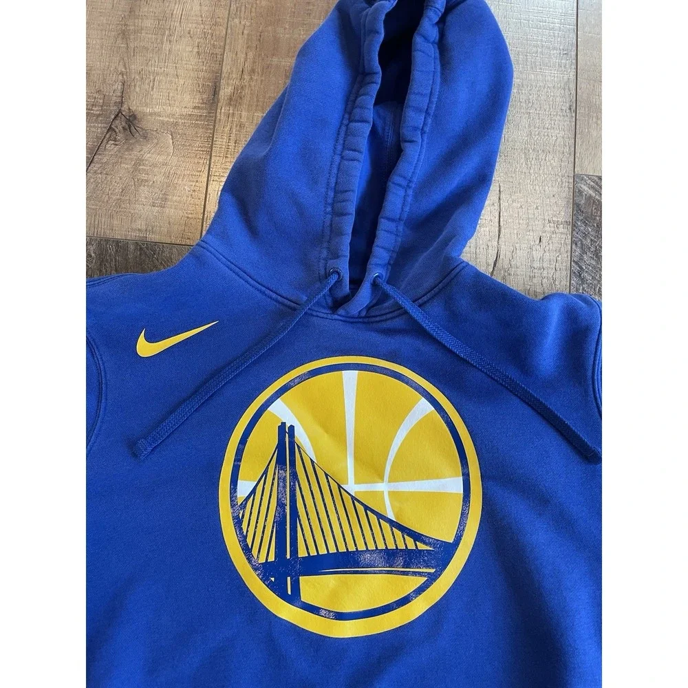 Golden State Warriors Hoodie Men L Blue Nike Pullover Sweatshirt NBA Basketball